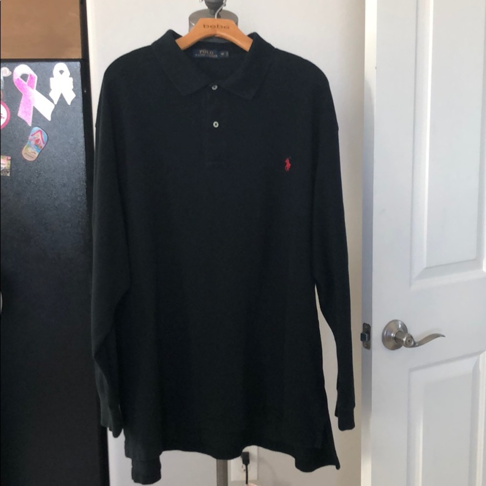 Long sleeve black polo